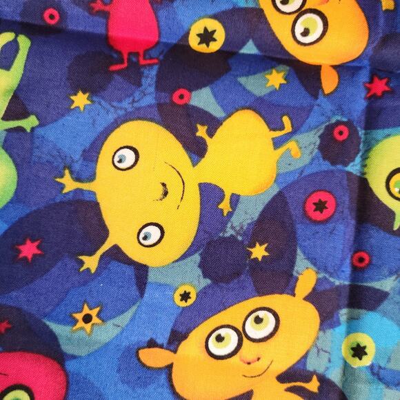 Cotton Fabric Colorful Aliens Stars Blue Space Print 1 Yd x 44" Hancock Fabrics - Picture 12 of 15